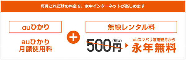 auひかり無線LANルーター無料レンタル